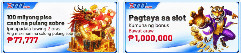 X777 Casino promotion and bonus banner